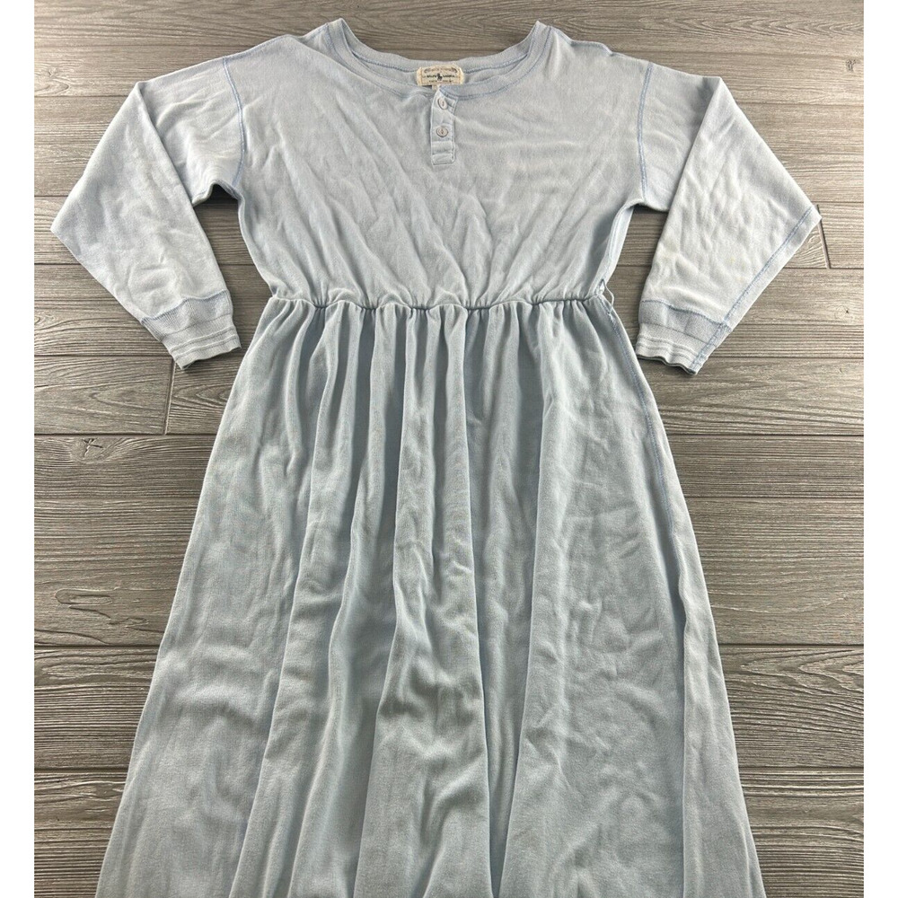 VTG Polo Ralph Lauren Womens Size Large Knit Henley Light Blue Maxi Dress Long